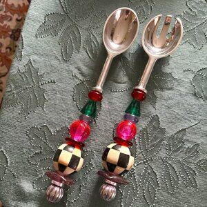 Southcoast Beaded Stainless Salad Serving Set